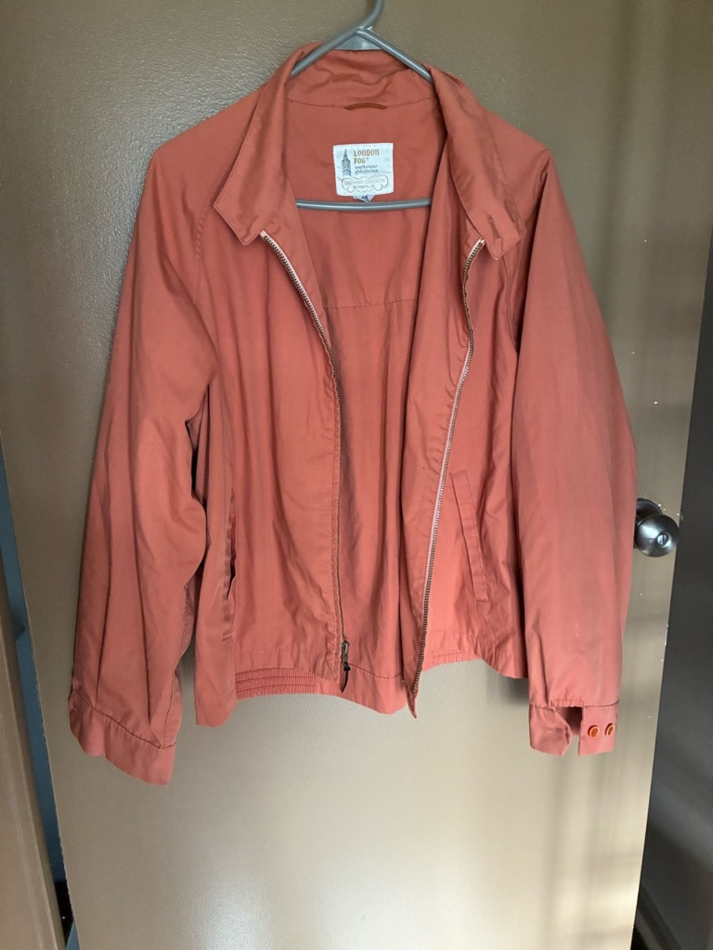 London Fog Vintage Coral Lightweight Zip Jacket Size 46L